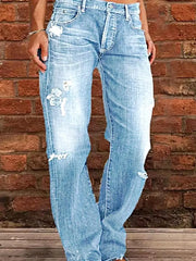 Full Size Distressed Raw Hem Jeans Plus Size -