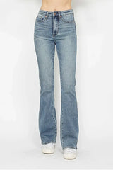 Judy Blue Full Size Tummy Control Back Embroidered Pocketed Bootcut Jeans Plus Size -