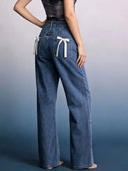 Bow Back Wide Leg Jeans -