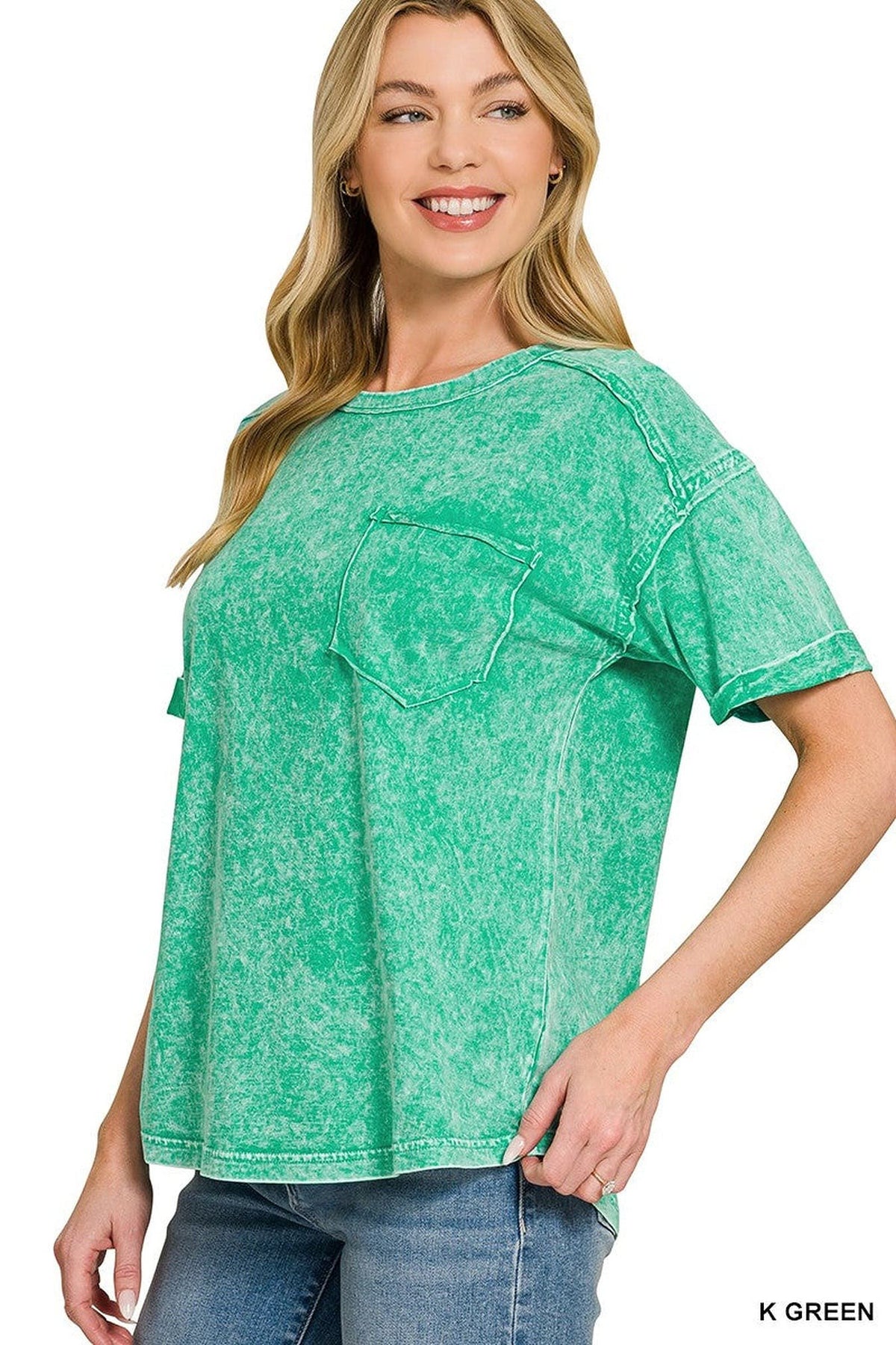 Zenana Halo Washed Relaxed Fit Tee -