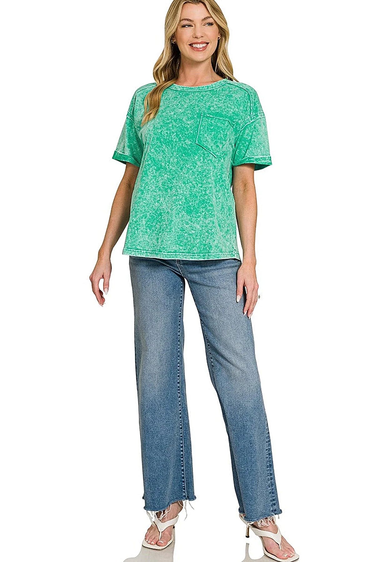 Zenana Halo Washed Relaxed Fit Tee -