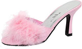 Ellie Shoes IS-E-361-Sasha 3.5 hüvelykes sarkú maribou papucs, rózsaszín, 8-as méretű Ellie cipő