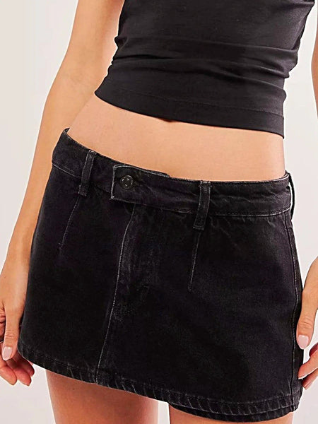 Classic Wash Denim Mini Skort -