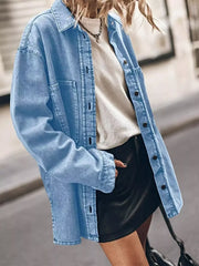 Oversized Button Up Denim Shirt -