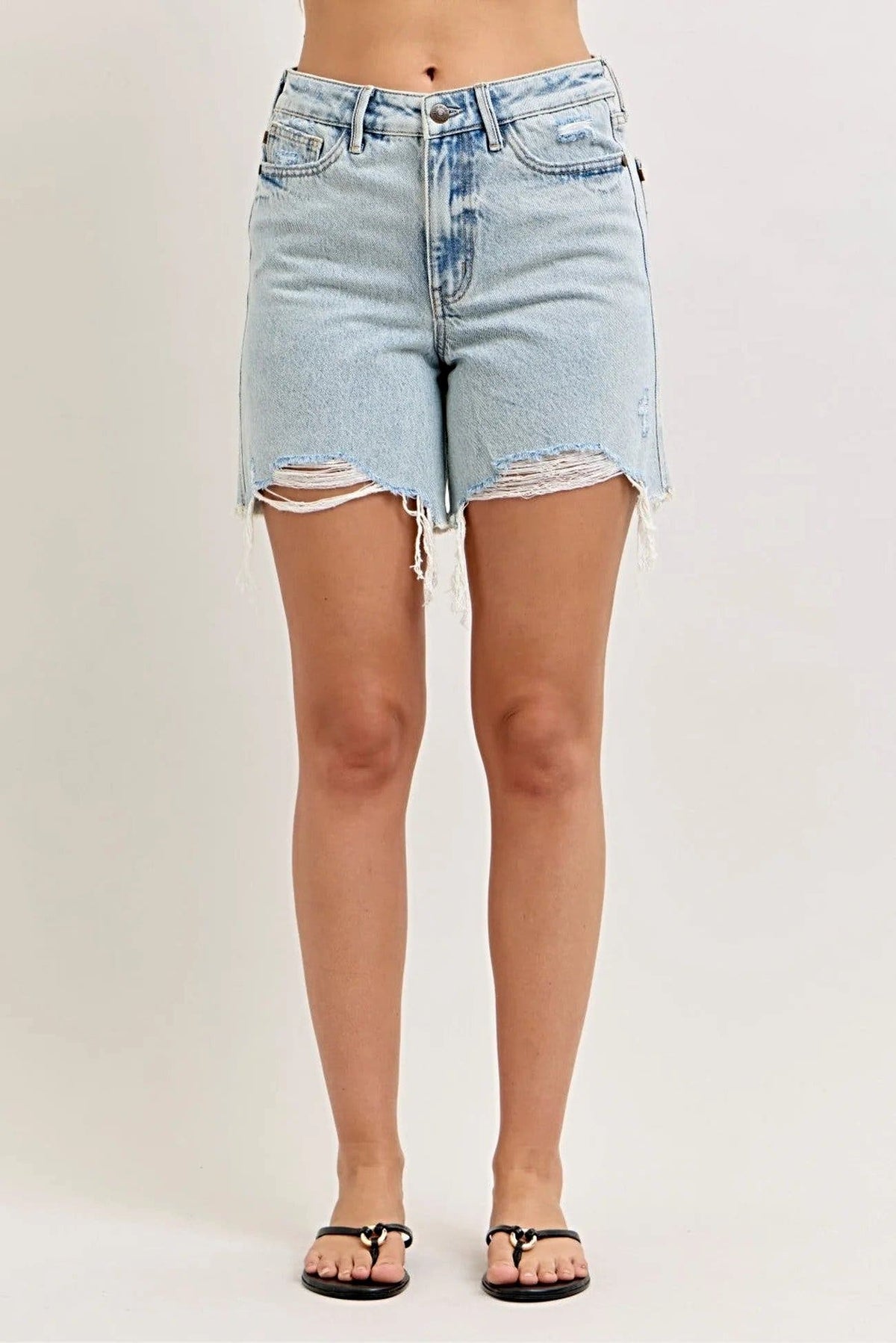 Judy Blue High-Waisted Rigid Magic Dad Short Wwith Cell Phone Back Pockets -