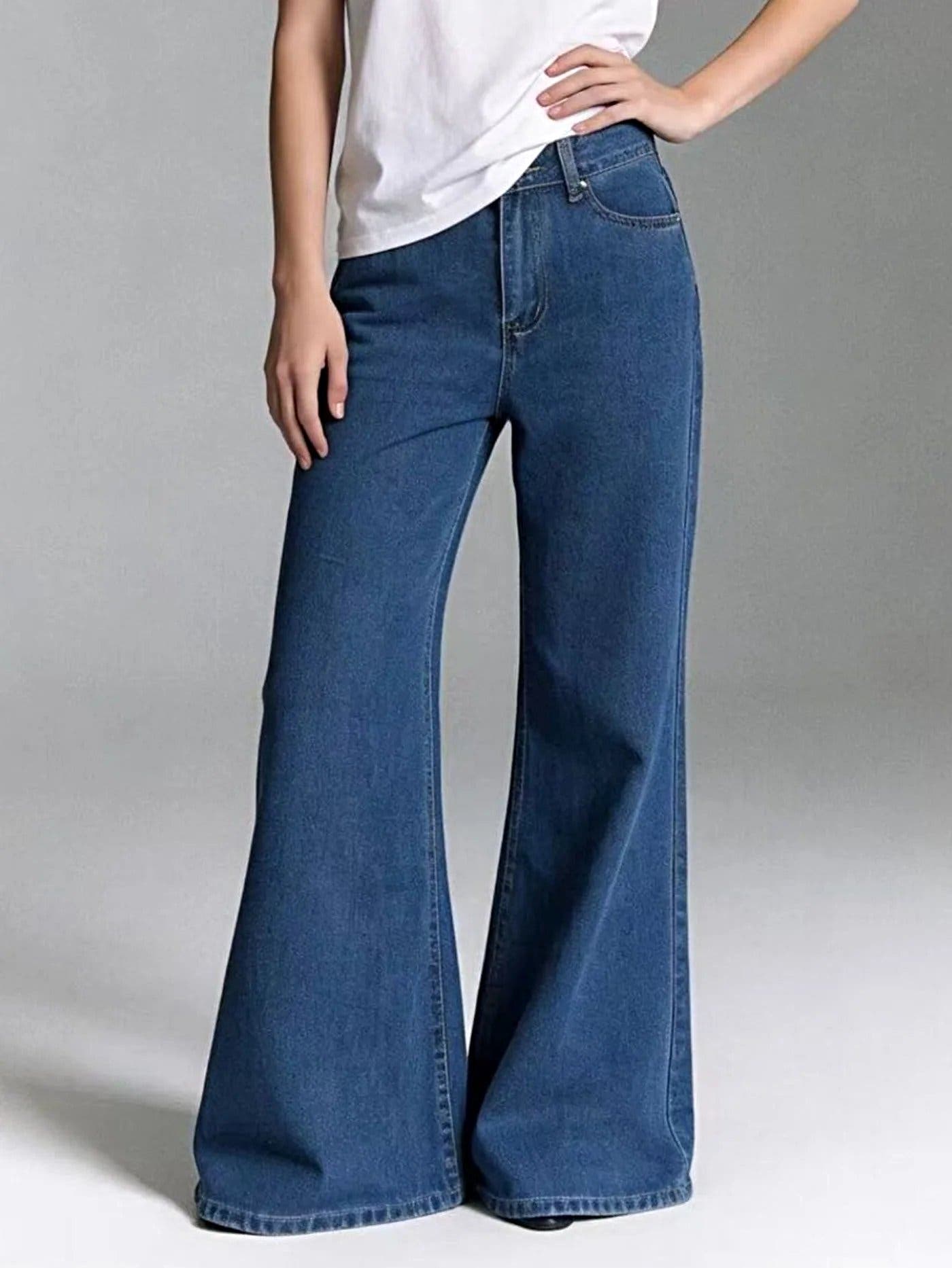 High-Waisted Flare Leg Jeans -