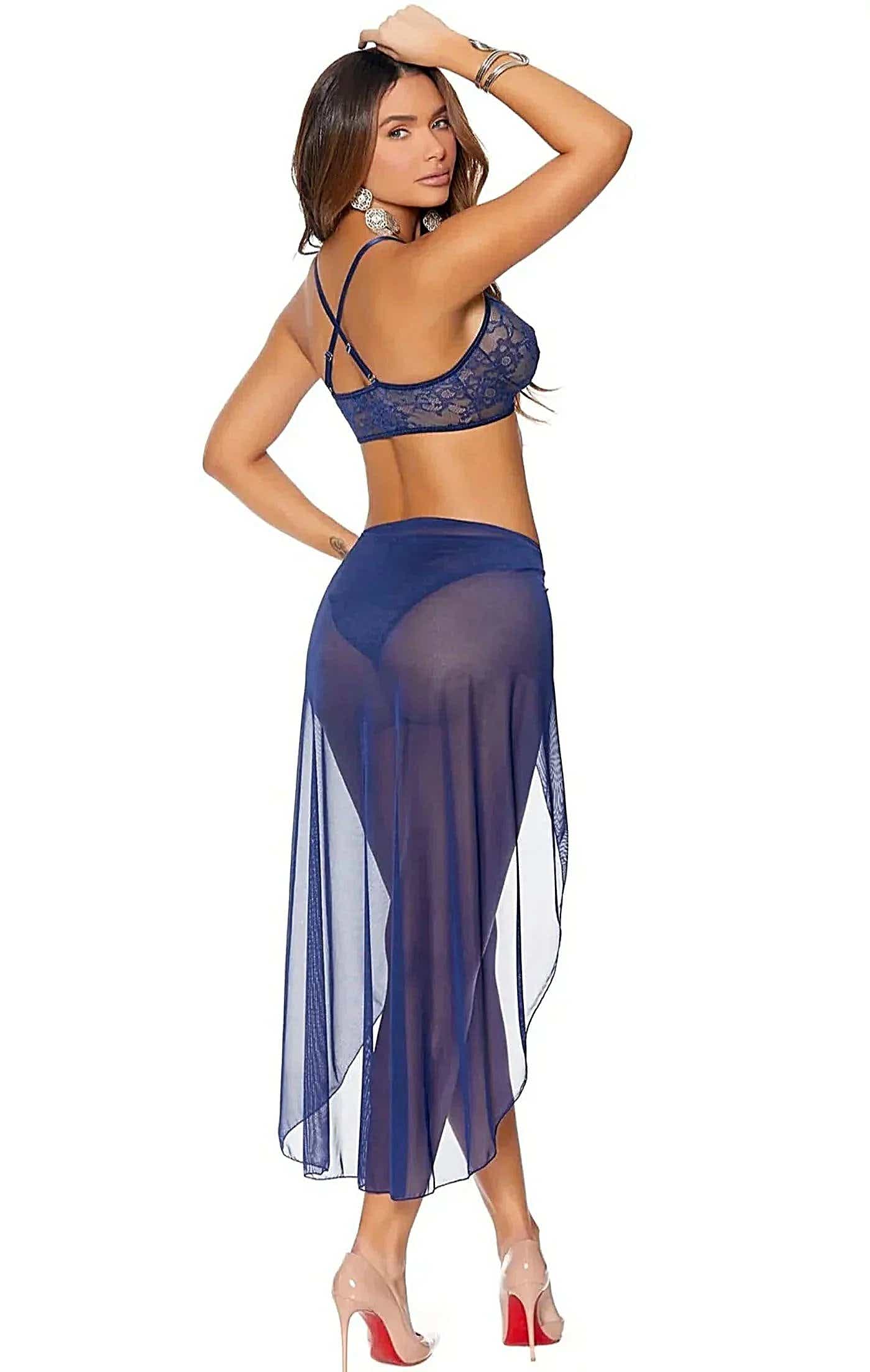 Elegant Moments 55053 3 PC Set Lace bralette with criss cross front detail - Bra Set