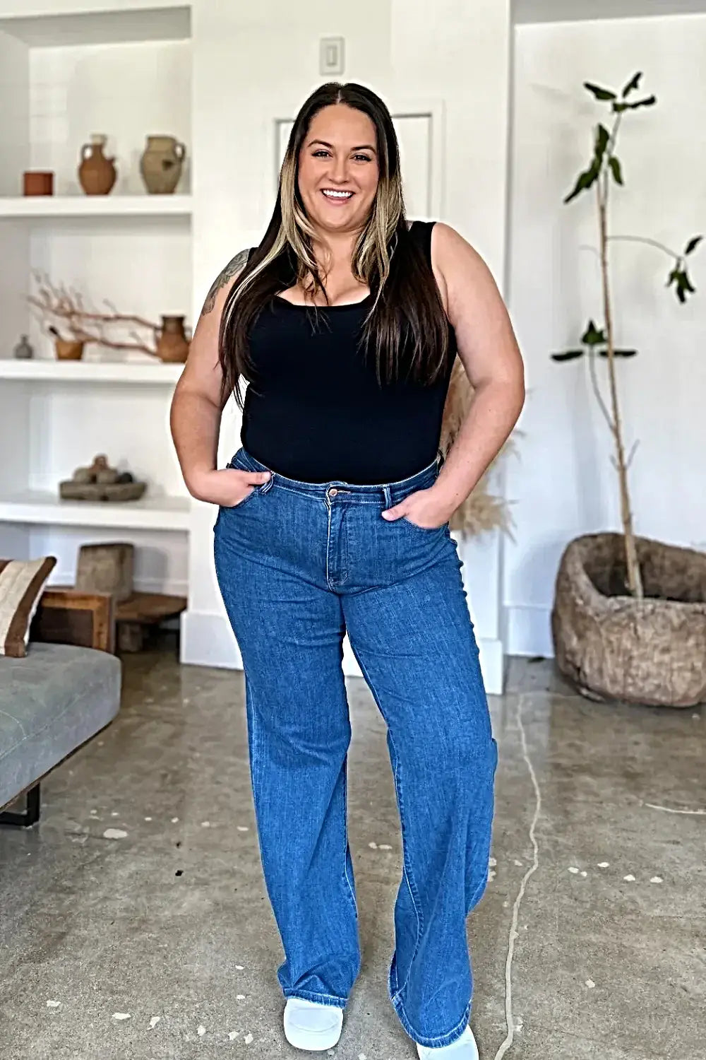 Judy Blue Full Size High Rise Straight Jeans -