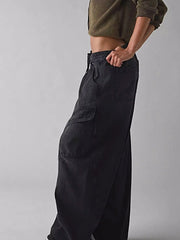 Drawstring Waist Cargo Jeans -