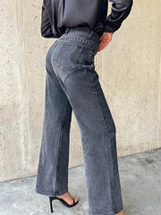 Studded Wide Leg Jeans -
