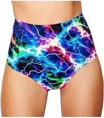 ROMA IS-3319 Electric - Printed High-Waisted Puckered Shorts. Reg.$28