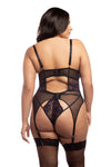 Oh La La Cheri EL-Demi Padded Shelf Cup Merrywidow w/Overlay Lace & Panty