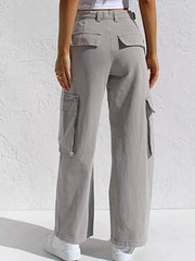 High-Waisted Wide Leg Cargo Jeans -