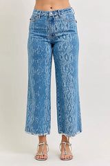 Judy Blue High Rise Ankle Wide Leg Jeans -