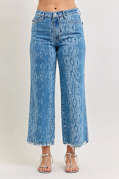 Judy Blue High Rise Ankle Wide Leg Jeans -