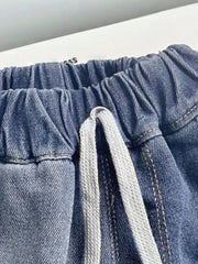 Collared Neck Button Up Top and Shorts Denim Set -