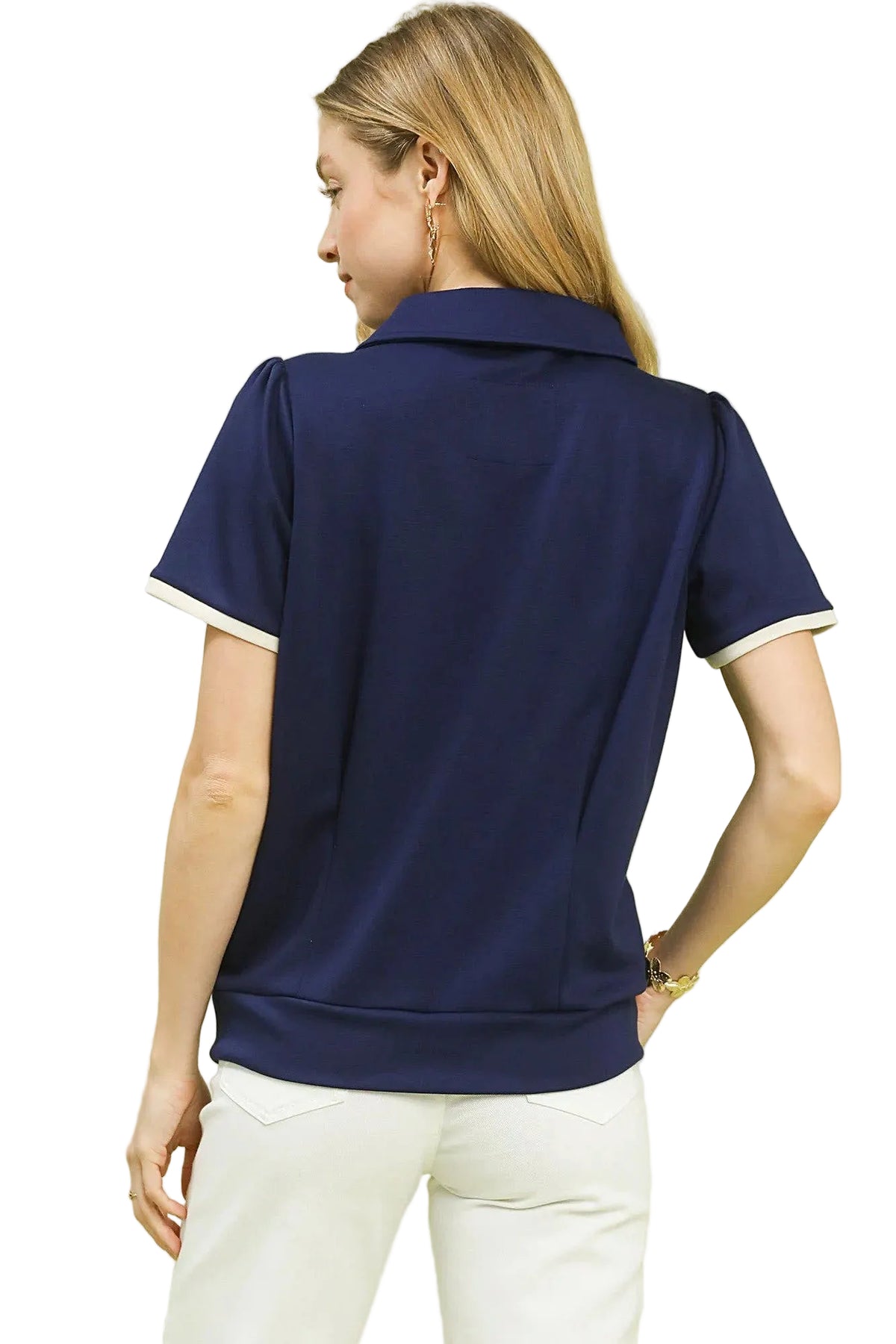 Umgee Luxe Knit V-Neck Short Sleeve Top -