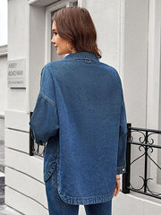 Button Up Long Sleeve Denim Shirt -