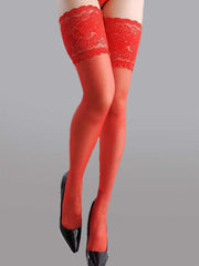 Sheer Lace Thigh High Stockings - Stockings