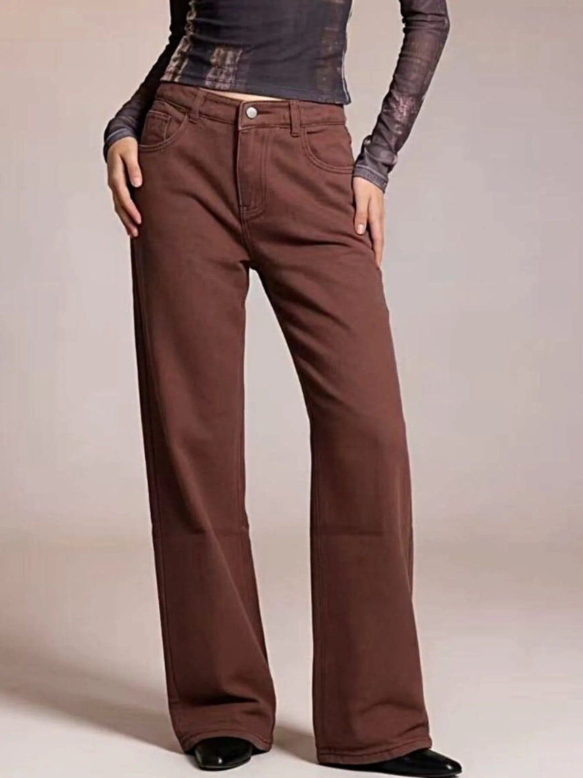 Butterfly Back Wide Leg Jeans -