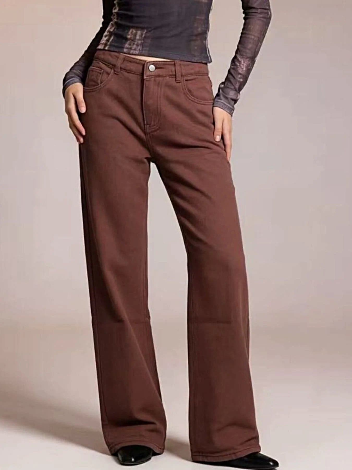 Butterfly Back Wide Leg Jeans -