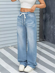 Wide Leg Washed Jeans -