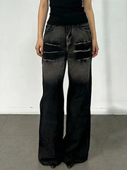 Washed Wide Leg Jeans -