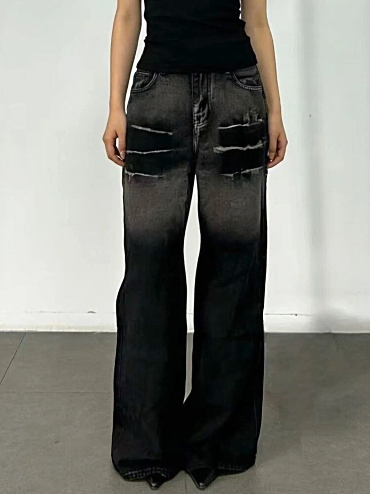 Washed Wide Leg Jeans -