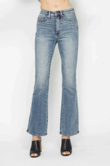 Judy Blue Full Size Tummy Control Back Embroidered Pocketed Bootcut Jeans Plus Size -