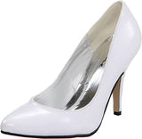 Туфлі-лодачкі Ellie Shoes E-8400 на 4 абцасах, шырыня B, чорныя, чырвоныя, белыя-Луфкі-лодачкі шырынёй "B"-Tufli Ellie Shoes-White-6-SatinBoutique