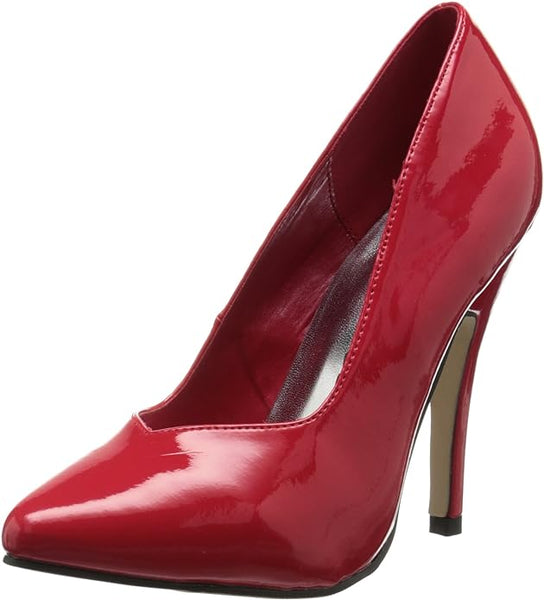 Ellie Shoes E-8220 5 Inch Heel Pumps in radiant red, combining luxury and style for any special event.