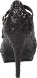 IS-E-421-Jane-G 4 alças duplas glitter Mary Jane, preto, tamanho 9 Ellie Shoes