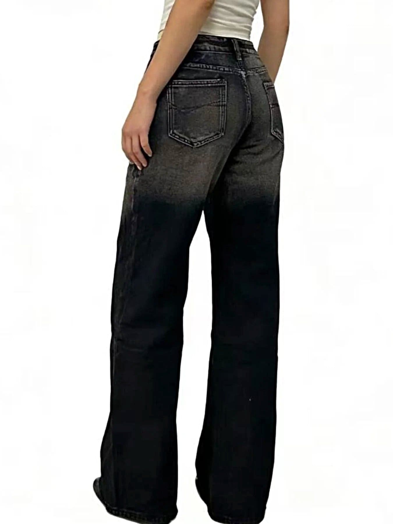 Washed Wide Leg Jeans -