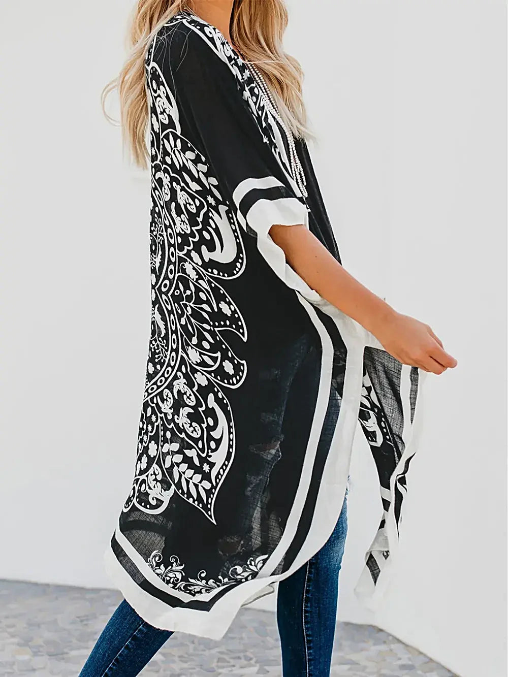Printed Open Front Cover-Up -