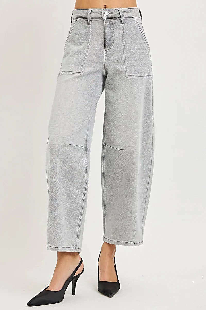 RISEN Slouchy Cropped Barrel Jeans -