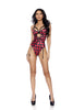 Elegant Moments EM-77173, Buffalo plaid print teddiette with strappy front Also Plus Sizes-Teddy-Elegant Moments-SatinBoutique