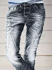 Full Size Washed Button-Fly Jeans Plus Size -