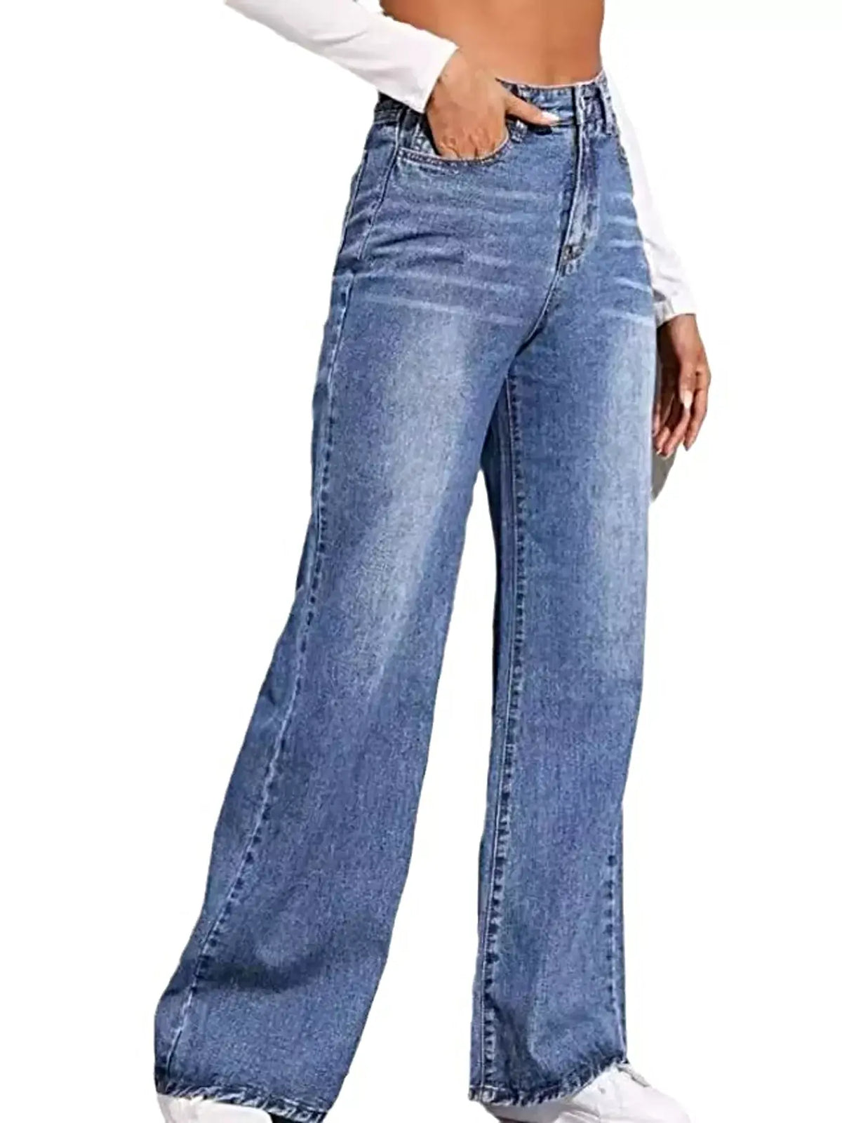 High-Waisted Wide Leg Jeans -