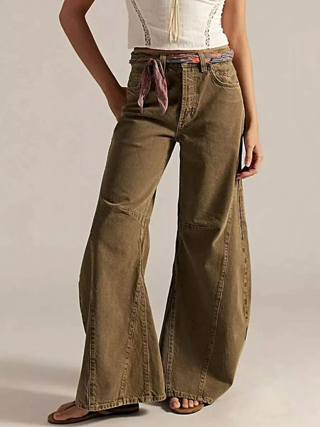 Washed Wide Leg Jeans -