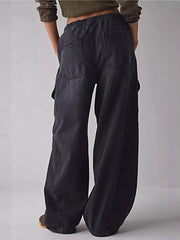 Drawstring Waist Cargo Jeans -