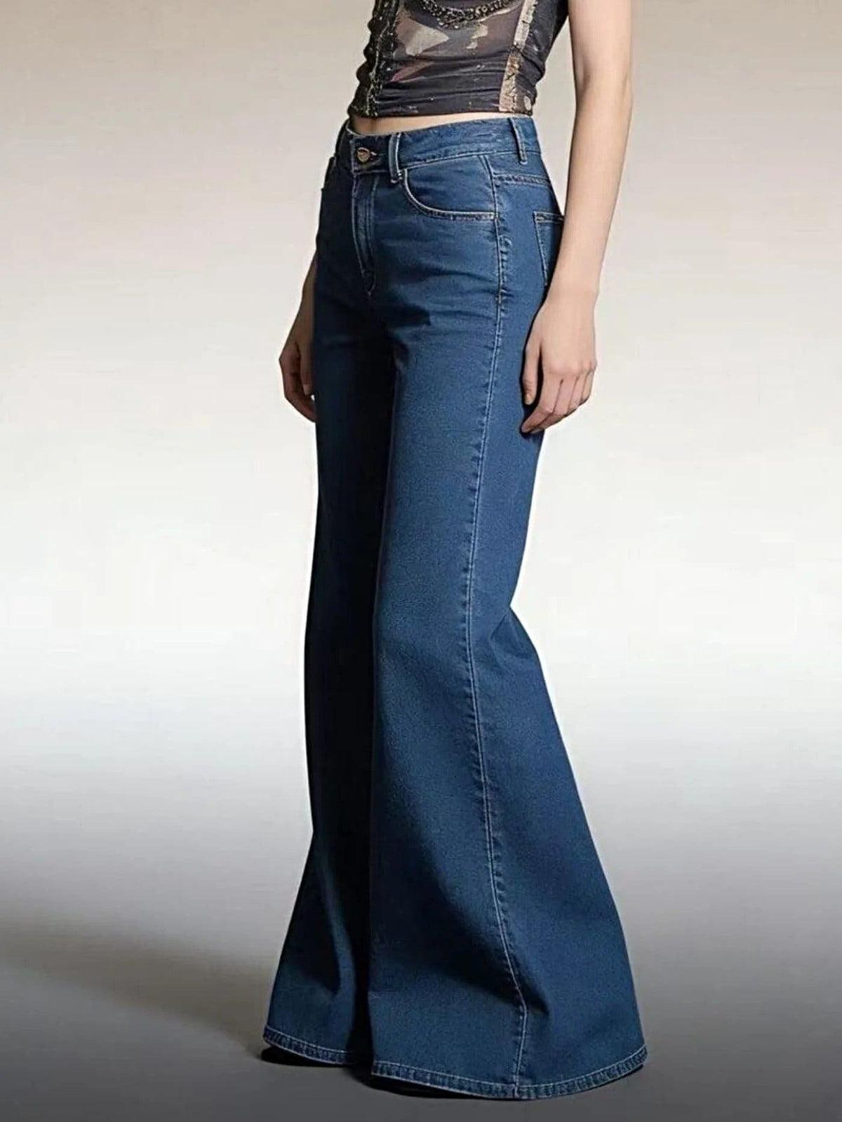 High-Waisted Flare Leg Jeans -