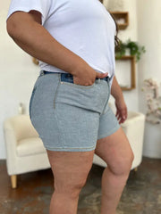 Judy Blue Full Size Color Block Denim Shorts -