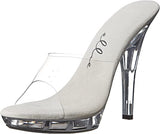 Ellie Shoes IS-E-405-Vanity 4 英寸鞋跟女式透明穆勒鞋，11 号 Ellie 鞋