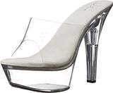 Ellie Shoes IS-E-601-Vanity 6" Heel Mule Colors Black Clear-Black Clear Ellie Shoes