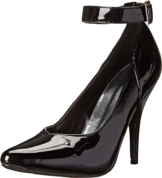 Ellie Shoes 8221 5" Heel Ankle Strap Pumps in elegant black finish, showcasing a sleek design, perfect for a luxurious outfit and essential addition to your wardrobe as ankle strap pumps.