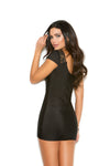 Elegant Moments 8342 Boho short sleeve mini dress with lace up front