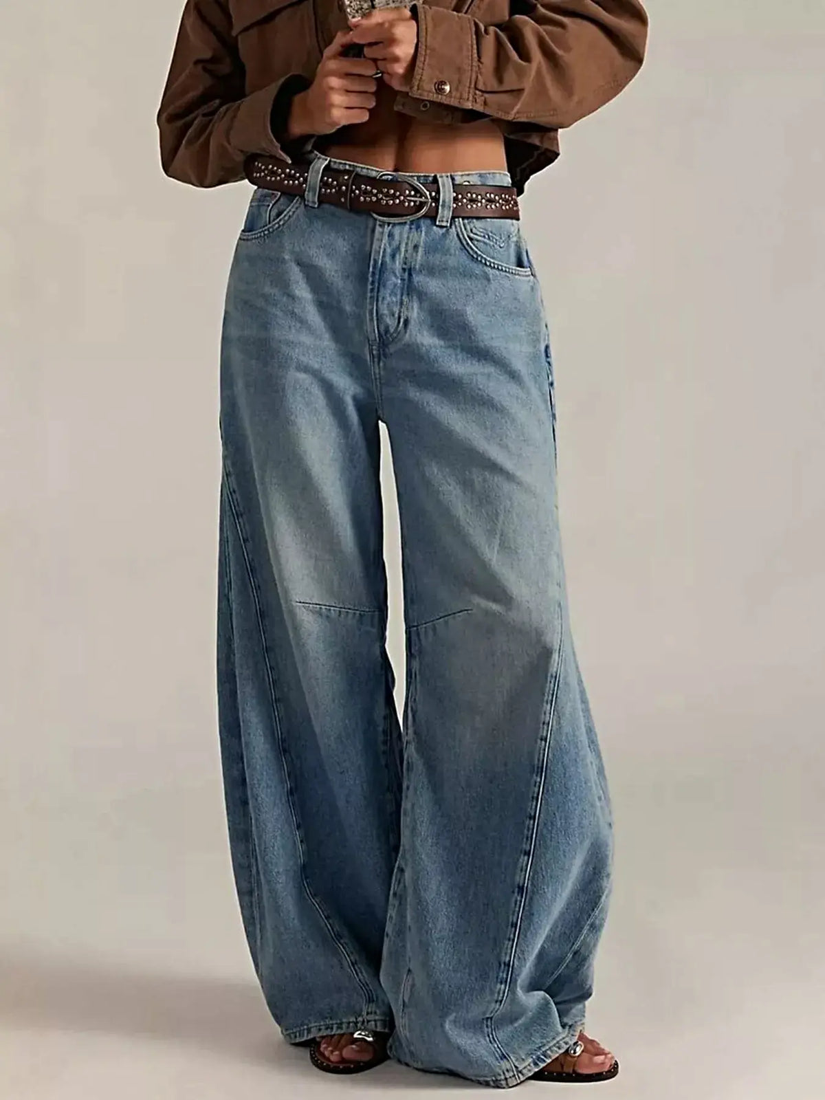 Washed Wide Leg Jeans -