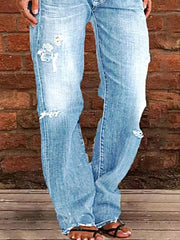 Full Size Distressed Raw Hem Jeans Plus Size -
