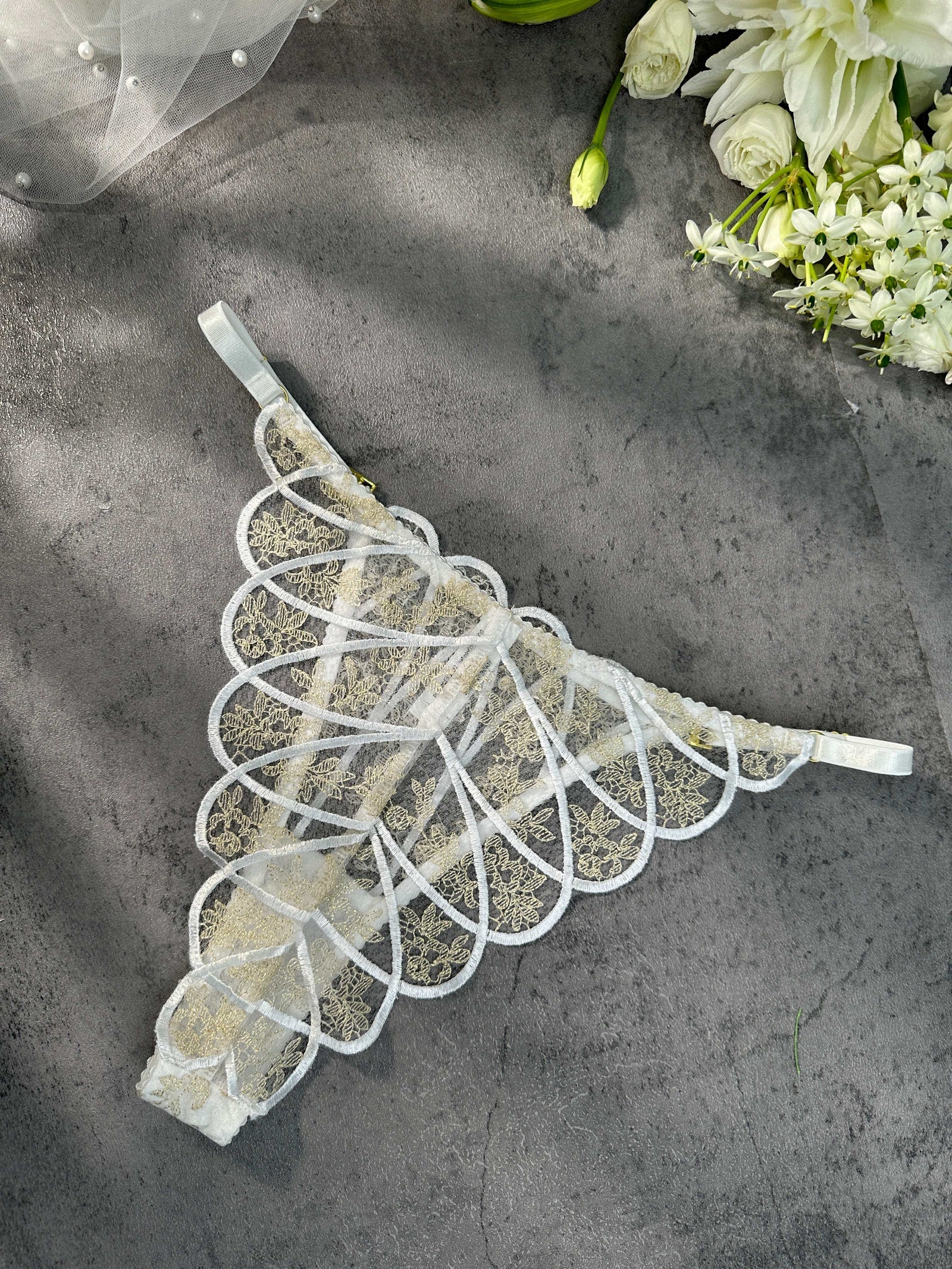 Showcasing the Heavenly Glow Radiance bridal lingerie set, a perfect combination of softness and sophistication for brides.