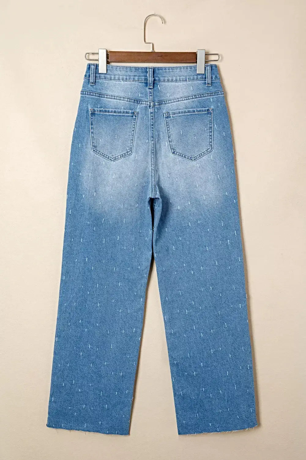 Distressed Detail Tummy Control Raw Hem Jeans -